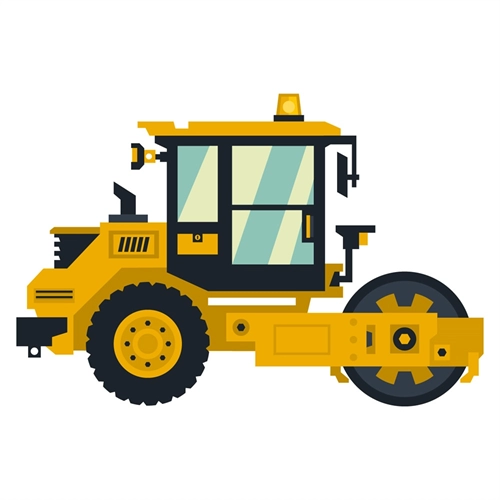 Construction Theme Road Roller Transparent Sticker